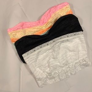 2 Victoria’s Secret & 1 Free People lace bralettes | L